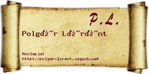 Polgár Lóránt névjegykártya