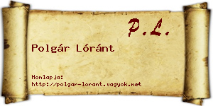 Polgár Lóránt névjegykártya